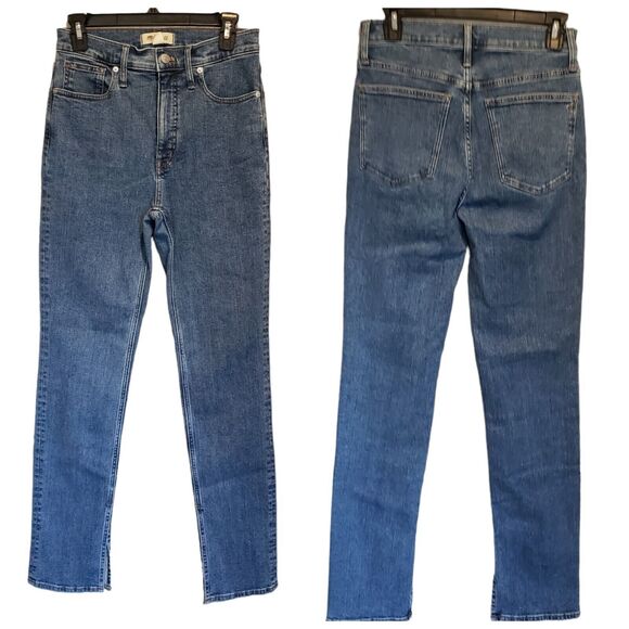 MADEWELL Jeans Womens 27 Full Length STOVEPIPE Zip Denim Medium Wash Tapered - Picture 1 of 9
